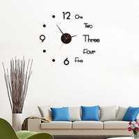 Zegar ścienny 3D Luminous bezramowe zegary ścienne DIY cyfrowe naklejki na ścianę w formie zegara cichy zegar do domu salon ściana biurowa Decor 2